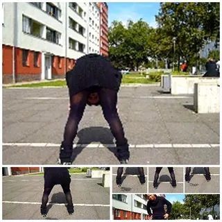 Public durch die Nylonstumpfhose gepisst