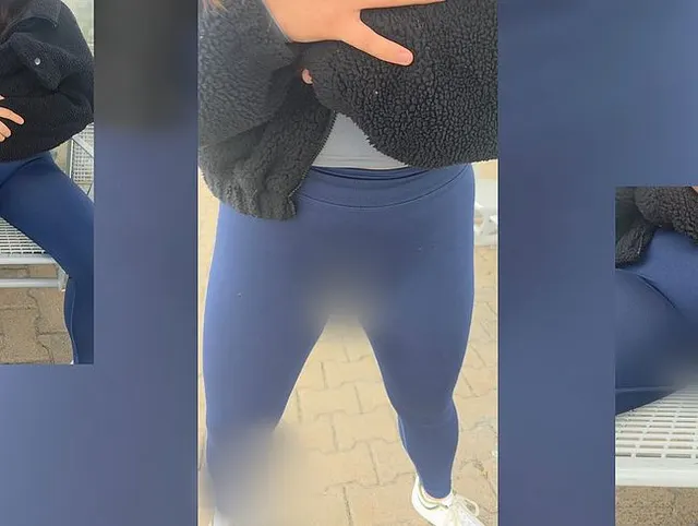 Am Bahnhof in Leggins eingepisst