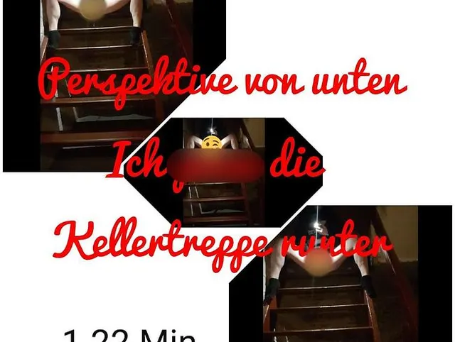 Perspektive unten: Ich pisse die Kellertreppe runter