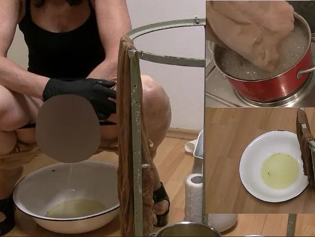 Perversion der Sklavin - Verpisste - stinkende - getrocknete Nylonstrumpfhose ist ihr Parfum 2.Teil