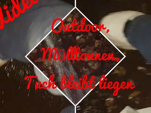 Outdoor,Mülltonnen,Tuch bleibt liegen