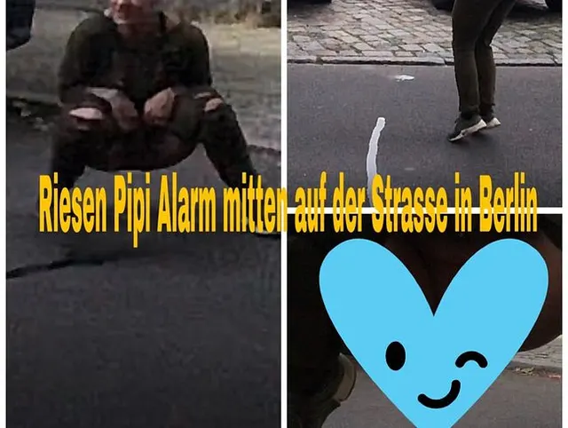 Riesen Pipi Alarm mitten auf der Straße in Berlin