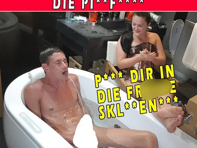 FOTZE PISST SICH SELBST INS MAUL