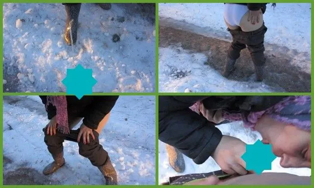 pissing in the woods during a walk