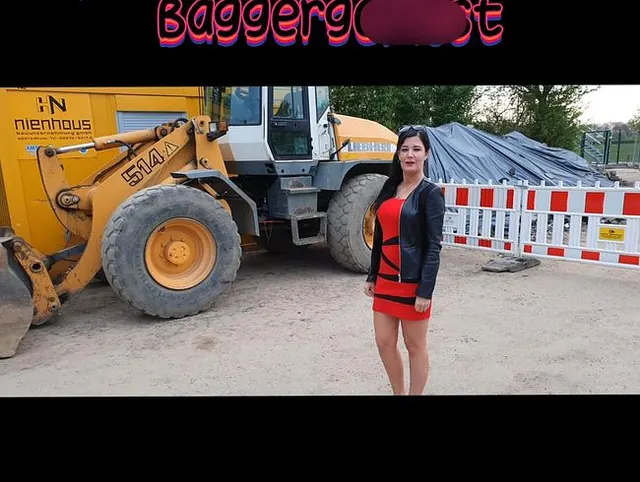 Public auf Baustellen Bagger gepisst