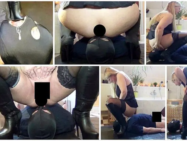 Perverse-FemDom-Session! Facesitting, Rotze und Pisse für den Sklaven! Teil 1
