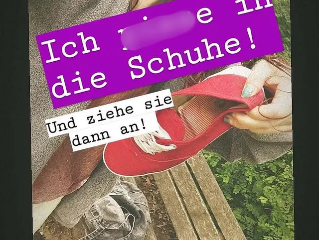 Ich pisse in meine Schuhe und ziehe sie an