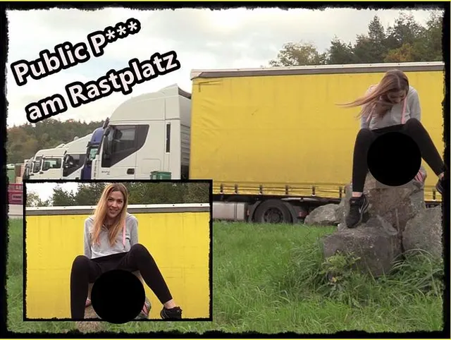 Public Piss! Am Rastplatz laufen gelassen!