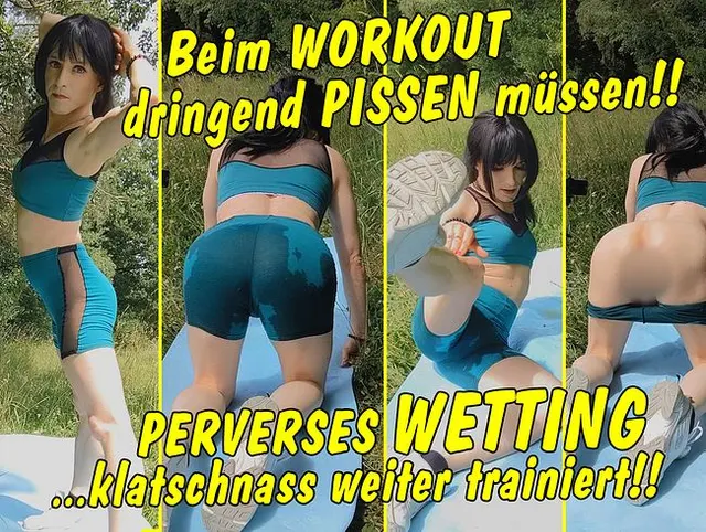 Beim Workout dringend pissen müssen! Perveres Wetting – klatschnass weiter trainiert!