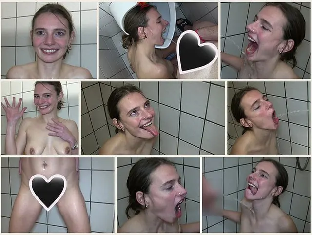 Skinny Girl Extrem ins Maul gepisst