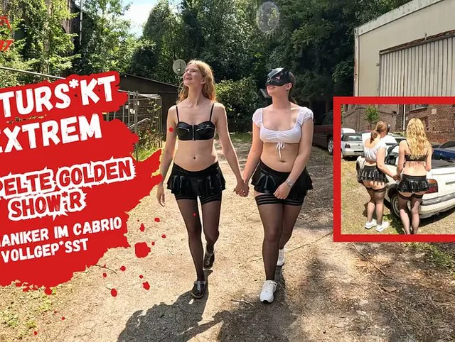 Nylon Schlampen Pissen seine Karre voll! Mechaniker bekommt Doppelpiss im Auto!