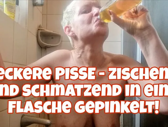 PINKELN in eine Flasche - zischend und schmatzend durch den Druckausgleich